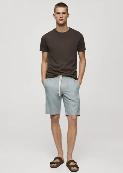 MANGO Spodnie*Bermudy z 100% lnu ze sznurkiem