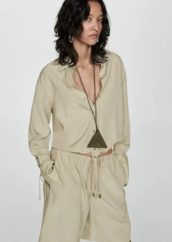 MANGO Krótkie Spodenki*Bermudy z lyocellu z szerokimi nogawkami