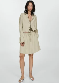 MANGO Krótkie Spodenki*Bermudy z lyocellu z szerokimi nogawkami