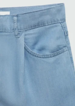 MANGO Krótkie Spodenki*Bermudy z lyocellu z zaszewkami