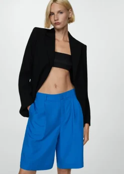 MANGO Krótkie Spodenki*Bermudy z lyocellu z zaszewkami