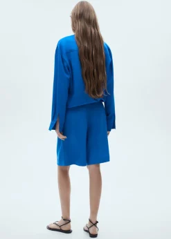 MANGO Krótkie Spodenki*Bermudy z lyocellu z zaszewkami