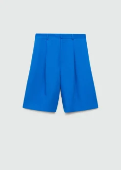 MANGO Krótkie Spodenki*Bermudy z lyocellu z zaszewkami