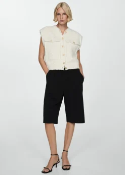 MANGO Krótkie Spodenki*Bermudy z zakładkami