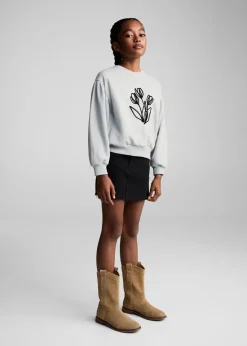 Dzieci MANGO Bluzy*Bluza bawełniana z haftem