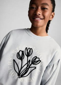 Dzieci MANGO Bluzy*Bluza bawełniana z haftem