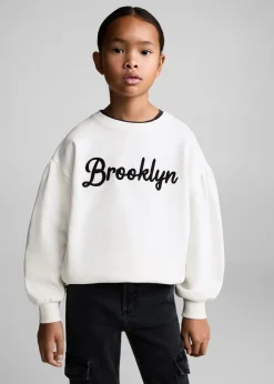 Dzieci MANGO Bluzy*Bluza bawełniana z haftem