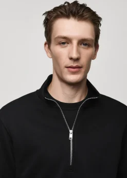 MANGO Bluzy*Bluza bawełniana z kołnierzem na zamek