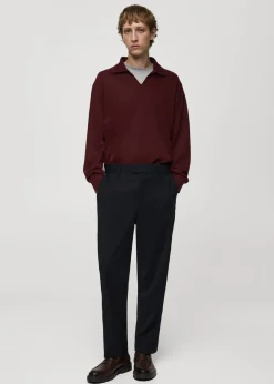 MANGO Bluzy|Koszulki Polo*Bluza oversize z kołnierzykiem polo relaxed fit