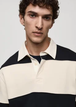 MANGO Bluzy|Koszulki Polo*Bluza polo z bawełny w paski