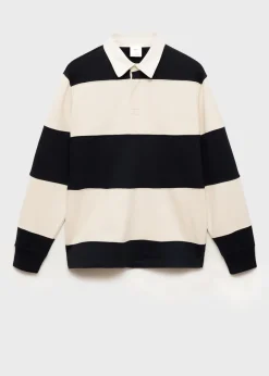 MANGO Bluzy|Koszulki Polo*Bluza polo z bawełny w paski