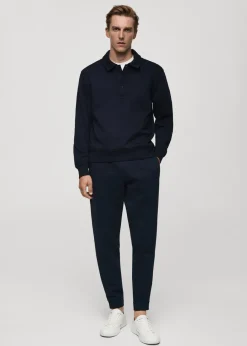 MANGO Bluzy|Koszulki Polo*Bluza polo z mieszanki bawełny