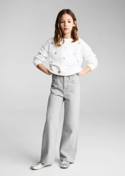 Dzieci MANGO Bluzy*Bluza w groszki z haftem