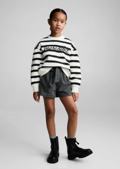 Dzieci MANGO Bluzy*Bluza w paski z haftowanym napisem