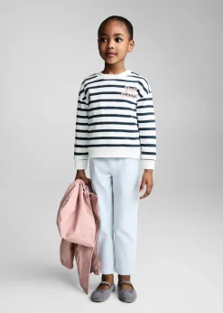 Dzieci MANGO Bluzy*Bluza w pasy z tekstem