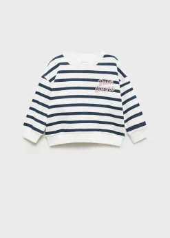 Dzieci MANGO Bluzy*Bluza w pasy z tekstem