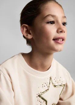 Dzieci MANGO Bluzy*Bluza z gwiazdami z cekinów