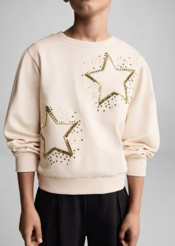 Dzieci MANGO Bluzy*Bluza z gwiazdami z cekinów