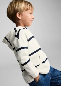 Dzieci MANGO Bluzy*Bluza z kapturem w paski