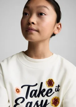 Dzieci MANGO Bluzy*Bluza z kwiatowym haftem
