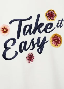 Dzieci MANGO Bluzy*Bluza z kwiatowym haftem