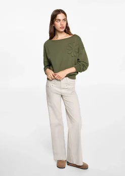 MANGO Bluzy*Bluza z kwiatowym haftem