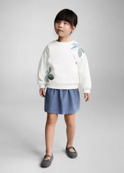 Dzieci MANGO Bluzy*Bluza z kwiatowym haftem