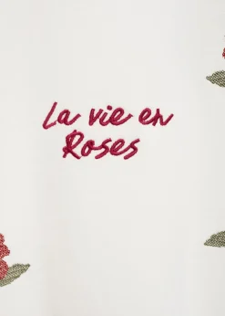 Dzieci MANGO Bluzy*Bluza z kwiatowym haftem