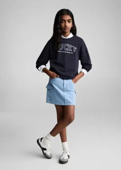 Dzieci MANGO Bluzy*Bluza z nadrukiem i aksamitnymi elementami