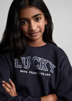 Dzieci MANGO Bluzy*Bluza z nadrukiem i aksamitnymi elementami