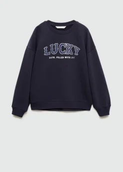 Dzieci MANGO Bluzy*Bluza z nadrukiem i aksamitnymi elementami