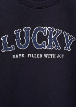 Dzieci MANGO Bluzy*Bluza z nadrukiem i aksamitnymi elementami