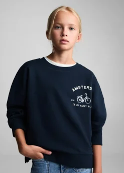 Dzieci MANGO Bluzy*Bluza z nadrukiem i haftem