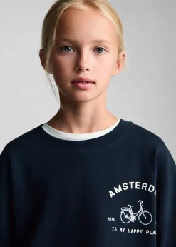 Dzieci MANGO Bluzy*Bluza z nadrukiem i haftem