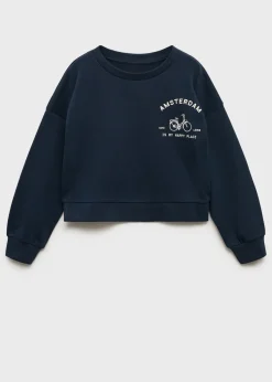 Dzieci MANGO Bluzy*Bluza z nadrukiem i haftem