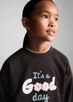 Dzieci MANGO Bluzy*Bluza z nadrukiem i haftem