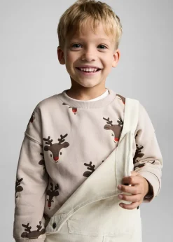 Dzieci MANGO Bluzy*Bluza z nadrukiem w renifery