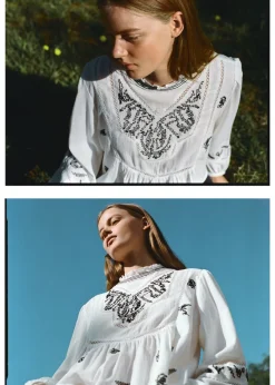 MANGO Koszule I Bluzki*Bluzka bawełniana z haftem