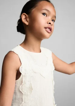 Dzieci MANGO Koszule I Bluzki*Bluzka bawełniana z haftem