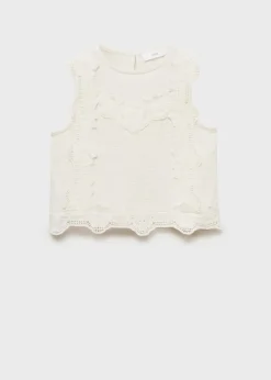 Dzieci MANGO Koszule I Bluzki*Bluzka bawełniana z haftem