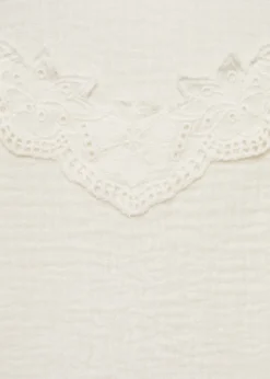 Dzieci MANGO Koszule I Bluzki*Bluzka bawełniana z haftem