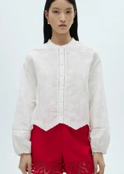 MANGO Koszule I Bluzki*Bluzka bawełniana z haftem