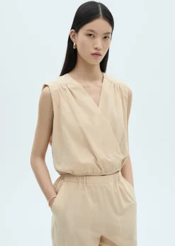 MANGO Koszule I Bluzki*Bluzka bawełniana z marszczeniem