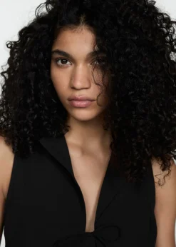 MANGO Koszule I Bluzki*Bluzka bez rękawów z wiązaniem na kokardki