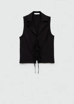 MANGO Koszule I Bluzki*Bluzka bez rękawów z wiązaniem na kokardki