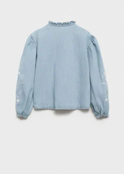 Dzieci MANGO Koszule I Bluzki*Bluzka dżinsowa z haftem