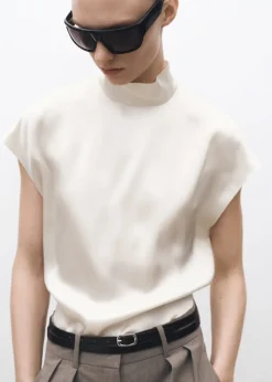 MANGO Koszule I Bluzki*Bluzka jedwabna z golfem