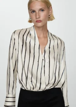 MANGO Koszule I Bluzki*Bluzka kopertowa w paski