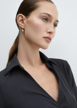 MANGO Koszule I Bluzki*Bluzka kopertowa z dekoltem w szpic