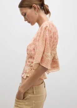 MANGO Koszule I Bluzki*Bluzka kopertowa z nadrukiem w kwiaty